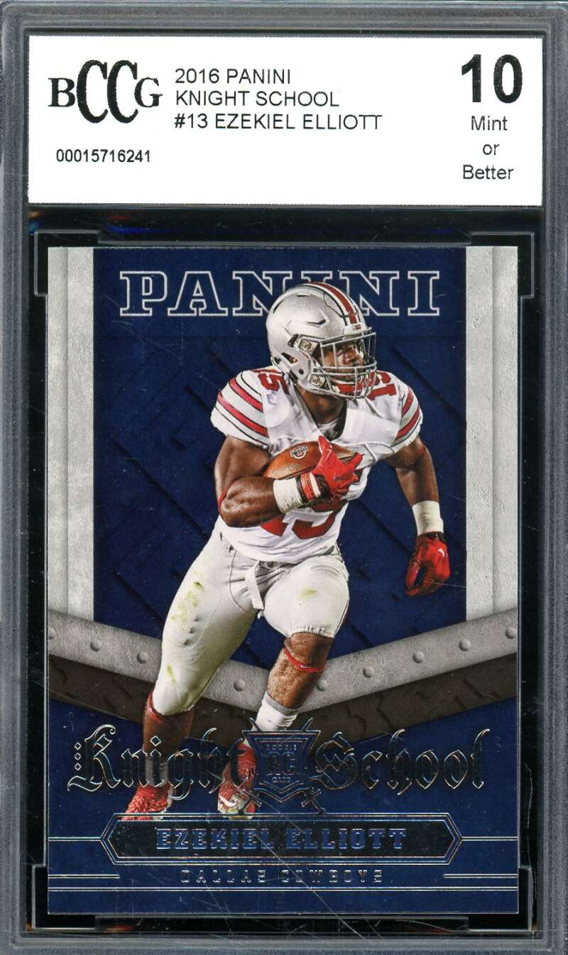 Ezekiel Elliott Rookie Card 2016 Panini Knight School #13 BGS BCCG 10 Image 1