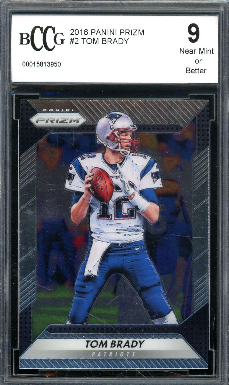 Tom Brady Card 2016 Panini Prizm #2 BGS BCCG 9 Image 1