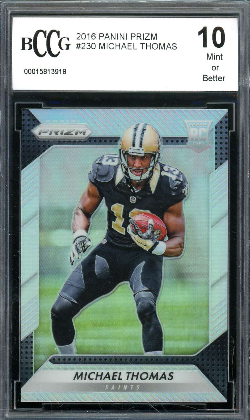 Michael Thomas Rookie Card 2016 Panini Prizm #230 BGS BCCG 10 Image 1