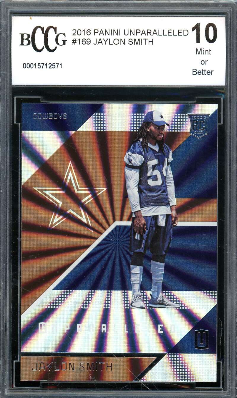 Jaylon Smith Rookie Card 2016 Panini Unparalleled #169 BGS BCCG 10 Image 1