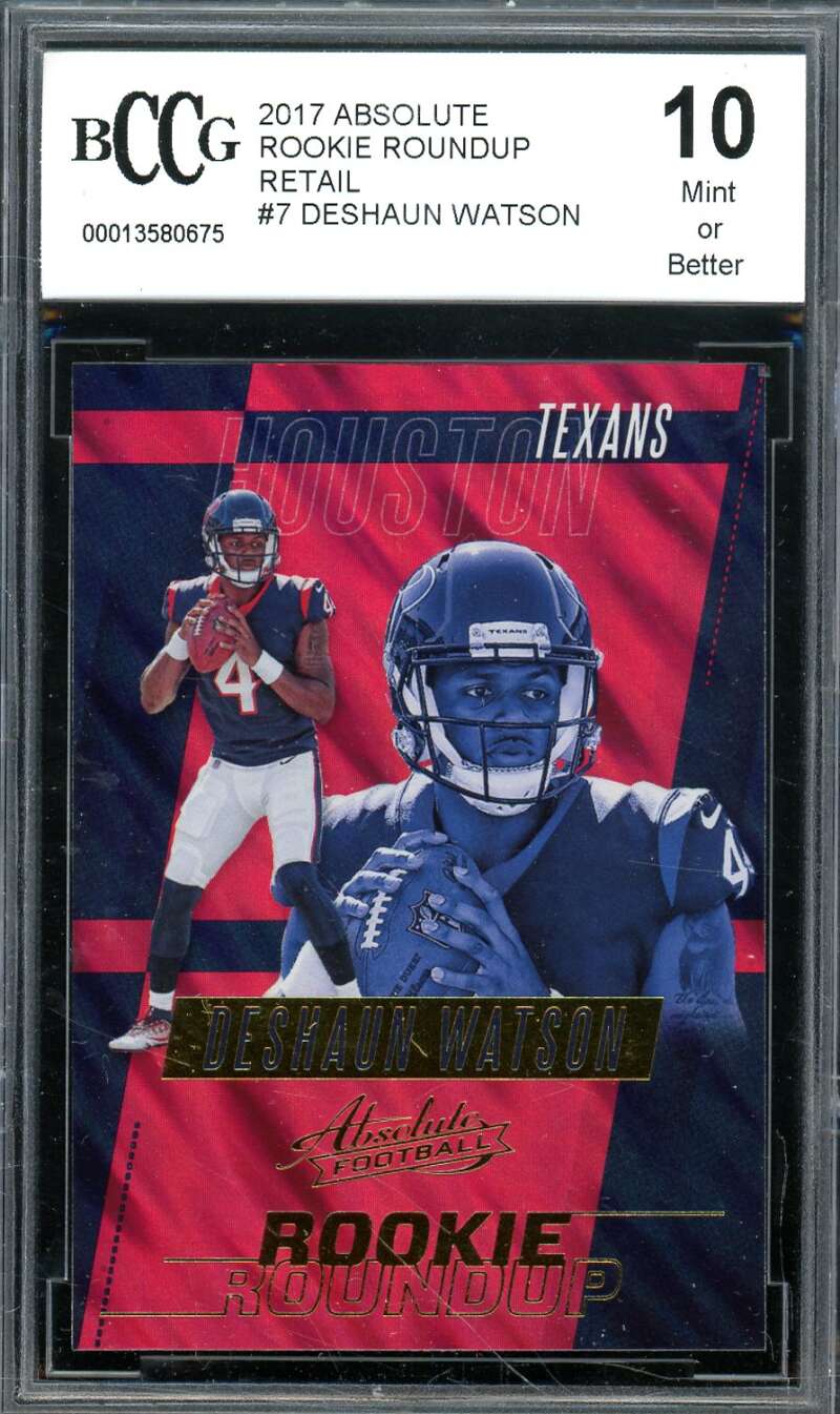 Deshaun Watson Rookie Card 2017 Absolute Rookie Roundup Retail #7 BGS BCCG 10 Image 1