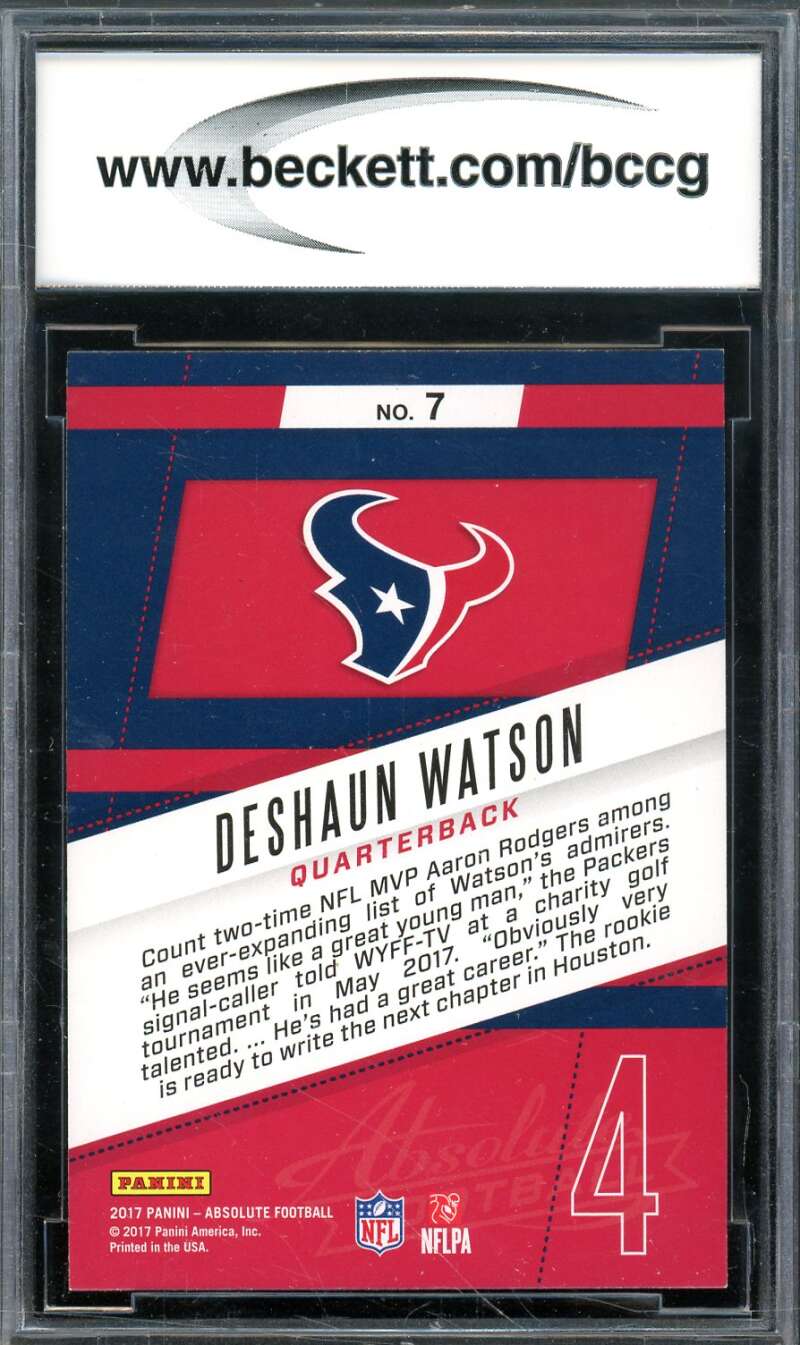 Deshaun Watson Rookie Card 2017 Absolute Rookie Roundup Retail #7 BGS BCCG 10 Image 2