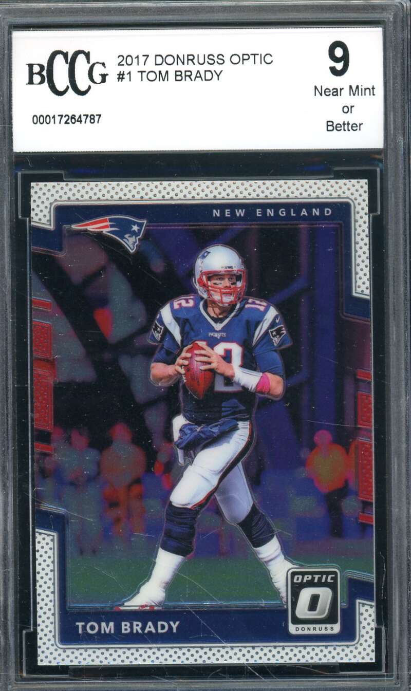 Tom Brady Card 2017 Donruss Optic #1 BGS BCCG 9 Image 1