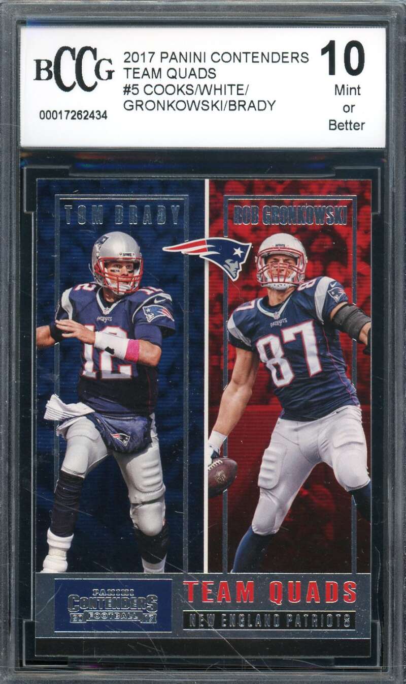 Tom Brady Card 2017 Panini Contenders Team Quads #5 BGS BCCG 10 Image 1