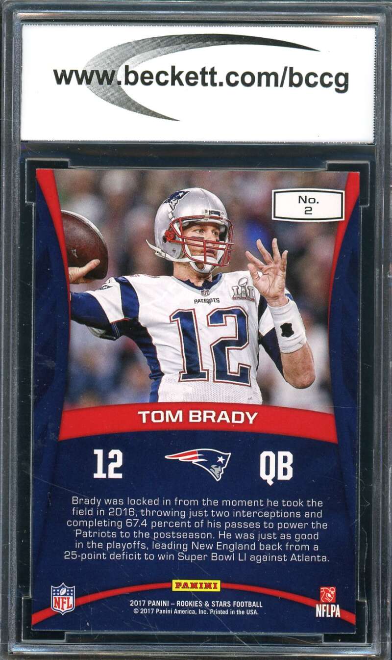 Tom Brady Card 2017 Rookies &amp; Stars Precision Passers #2 BGS BCCG 10 Image 2