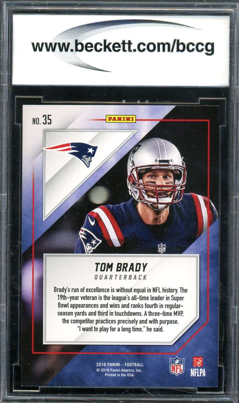 Tom Brady Card 2018 Panini Mjh Exclusive #35 BGS BCCG 10 Image 2