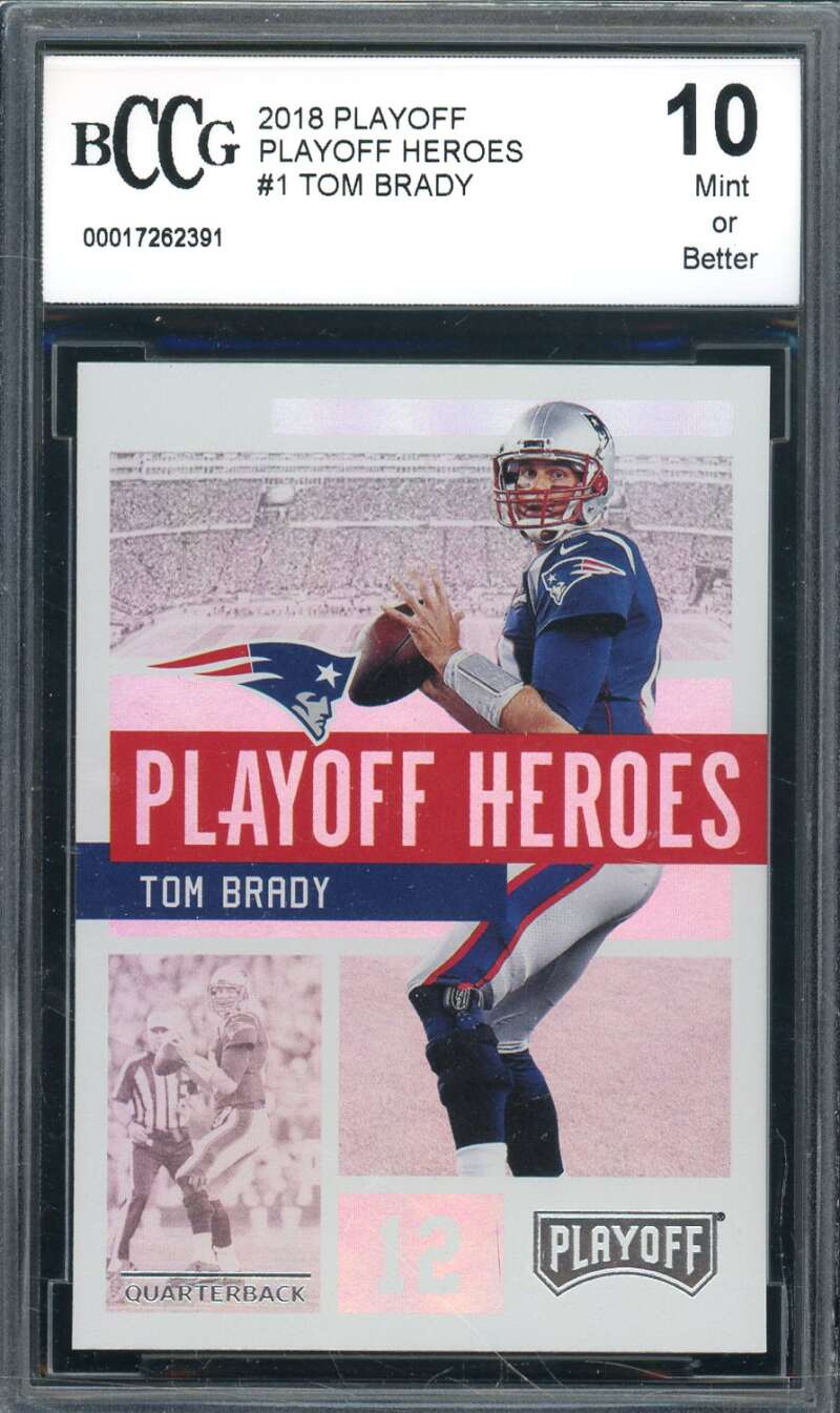 Tom Brady Card 2018 Playoff #1 BGS BCCG 10 Image 1