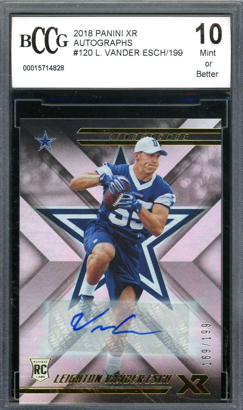 Leighton Vander Esch Rookie Card 2018 Panini XR #120 BGS BCCG 10 Image 1