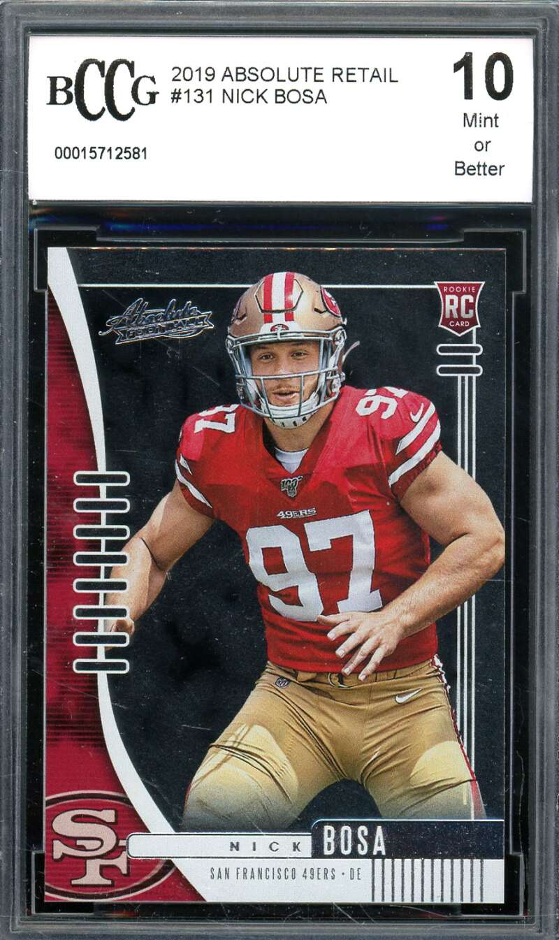Nick Bosa Rookie Card 2019 Absolute #131 BGS BCCG 10 Image 1