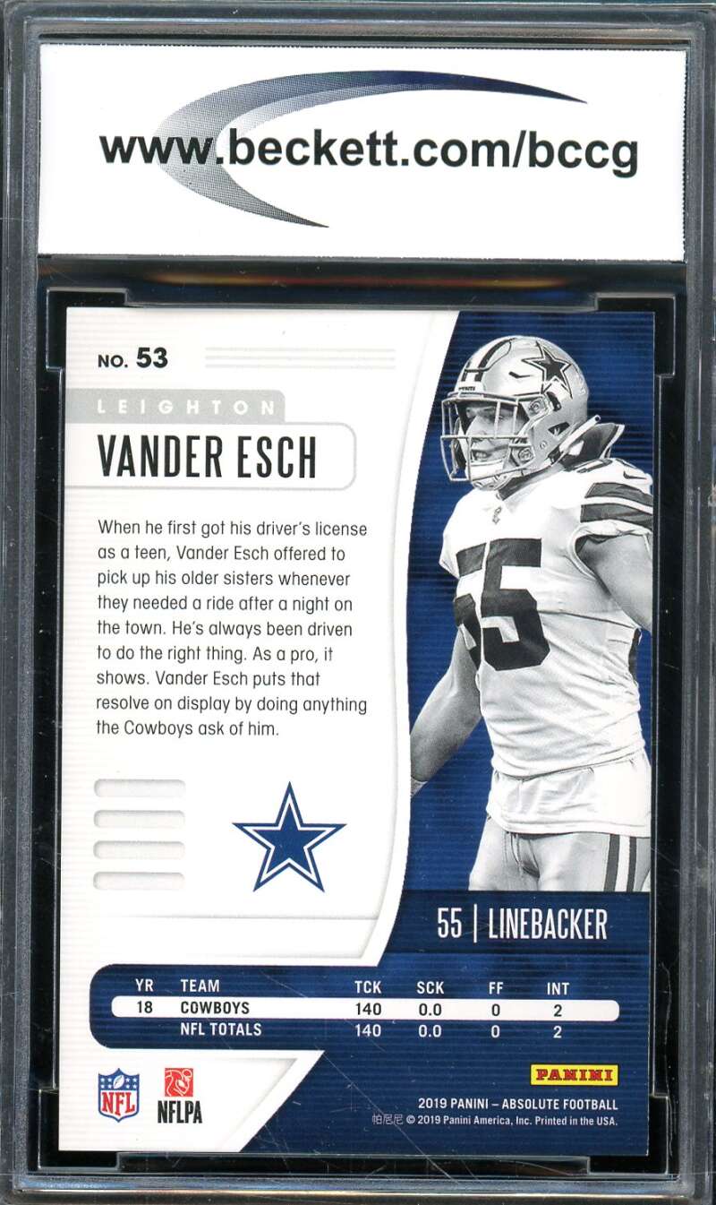 Leighton Vander Esch Card 2019 Absolute #53 BGS BCCG 10 Image 2