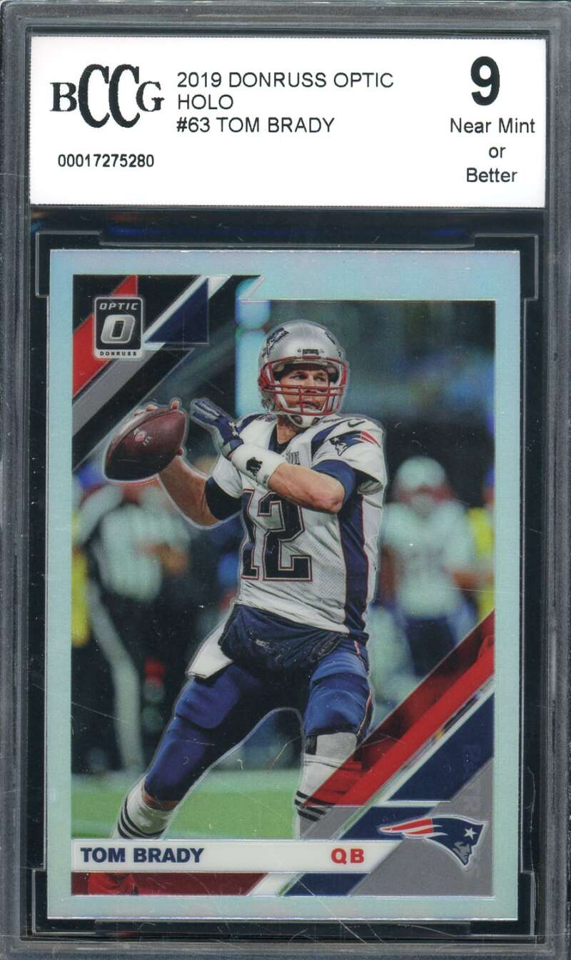 Tom Brady Card 2019 Donruss Optic Holo #63 BGS BCCG 9 Image 1