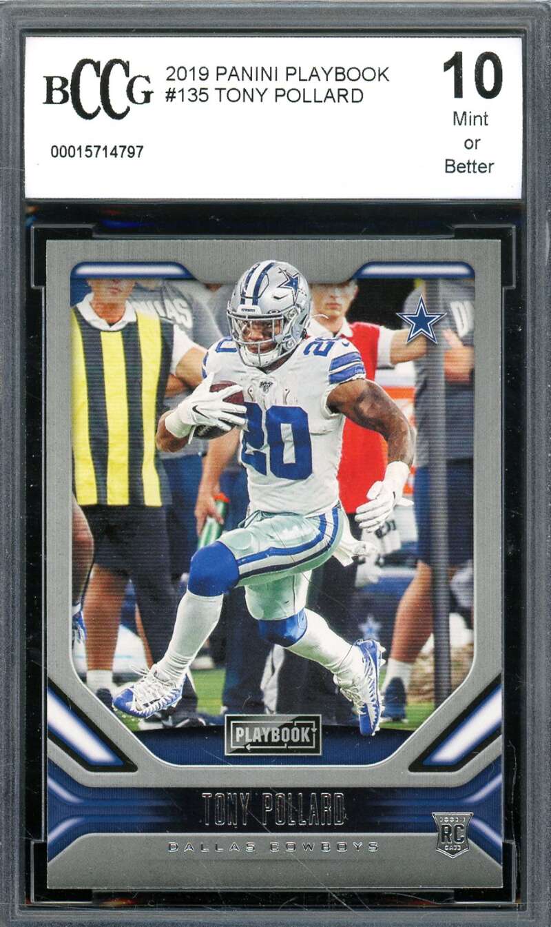Tony Pollard Rookie Card 2019 Panini Playbook #135 BGS BCCG 10 Image 1