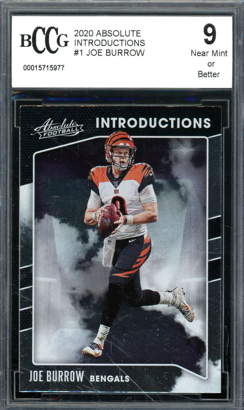 Joe Burrow Rookie Card 2020 Absolute Introductions #1 BGS BCCG 9 Image 1