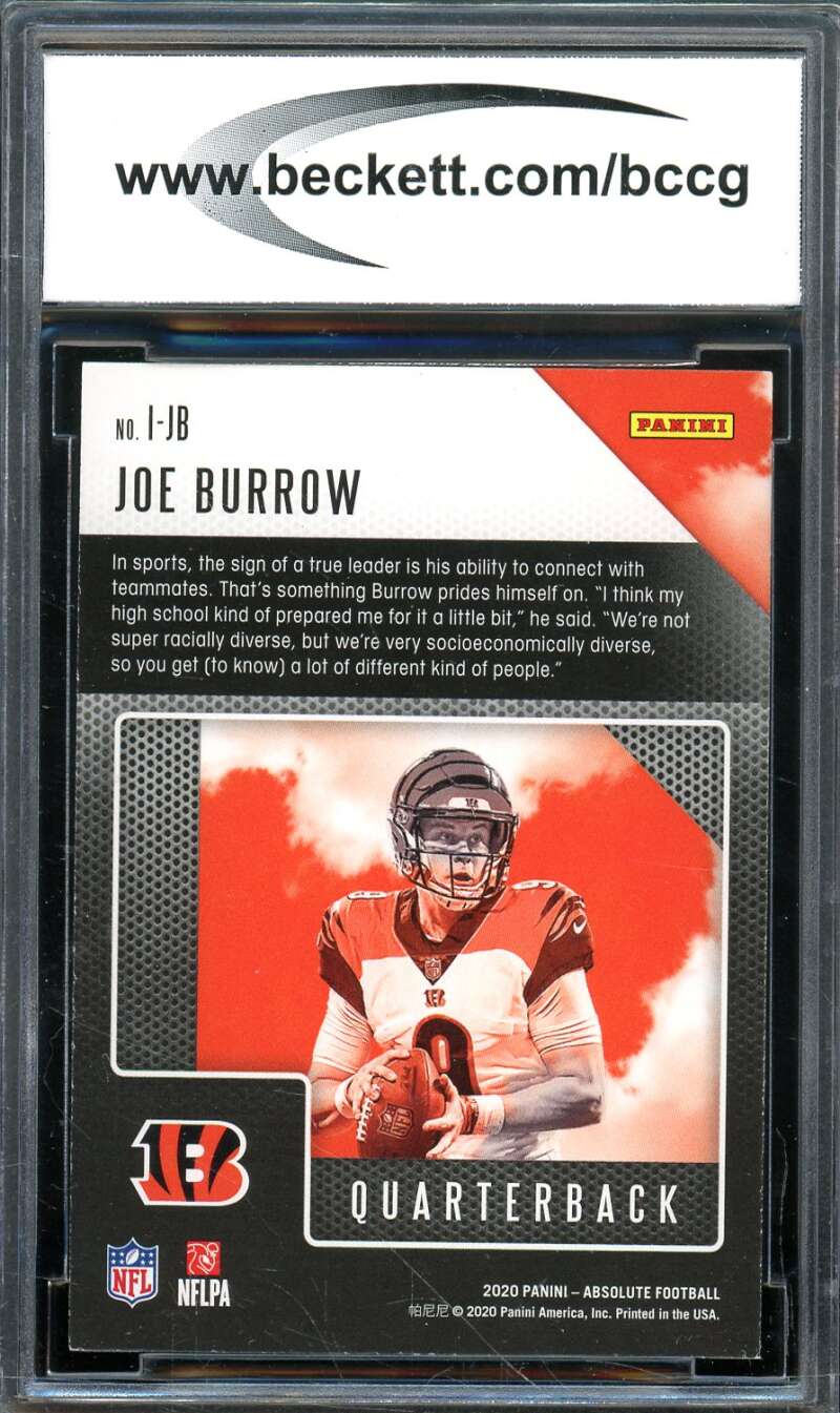 Joe Burrow Rookie Card 2020 Absolute Introductions #1 BGS BCCG 9 Image 2