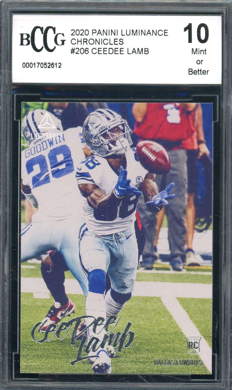 CeeDee Lamb Rookie Card 2020 Panini Chronicles #206 BGS BCCG 10 Image 1