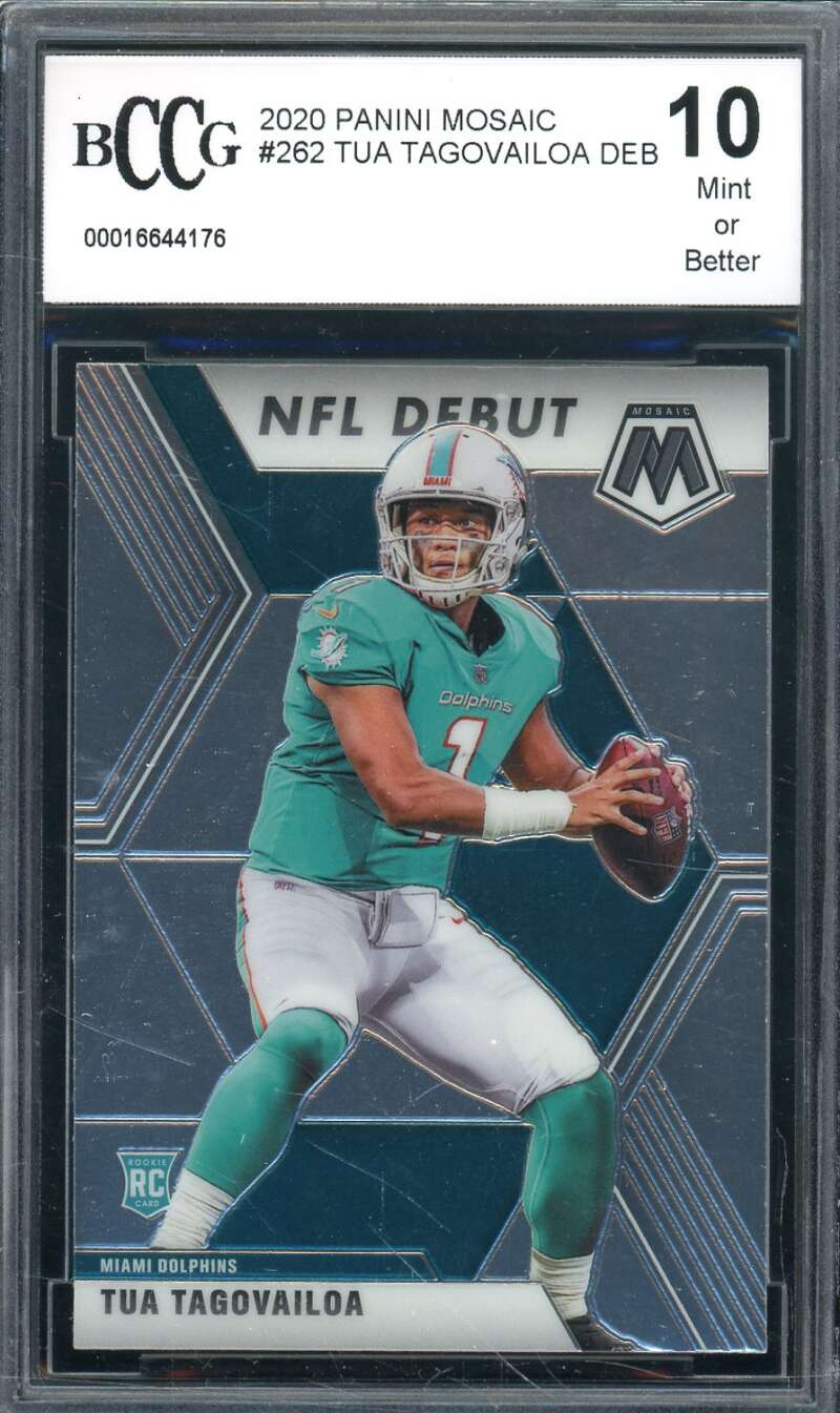 Tua Tagovailoa Rookie Card 2020 Panini Mosaic #262 BGS BCCG 10 Image 1