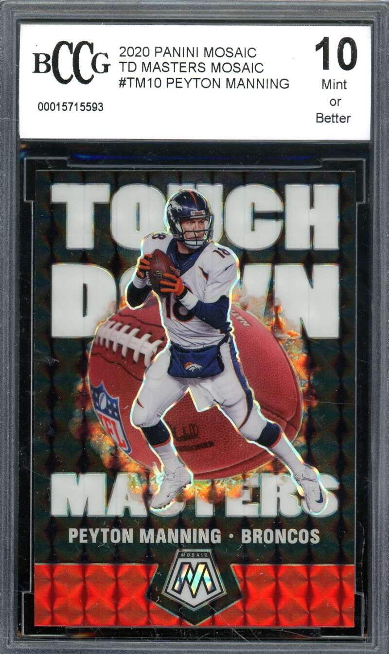 Peyton Manning Card 2020 Panini Mosaic TD Masters Mosaic #TM10 BGS BCCG 10 Image 1