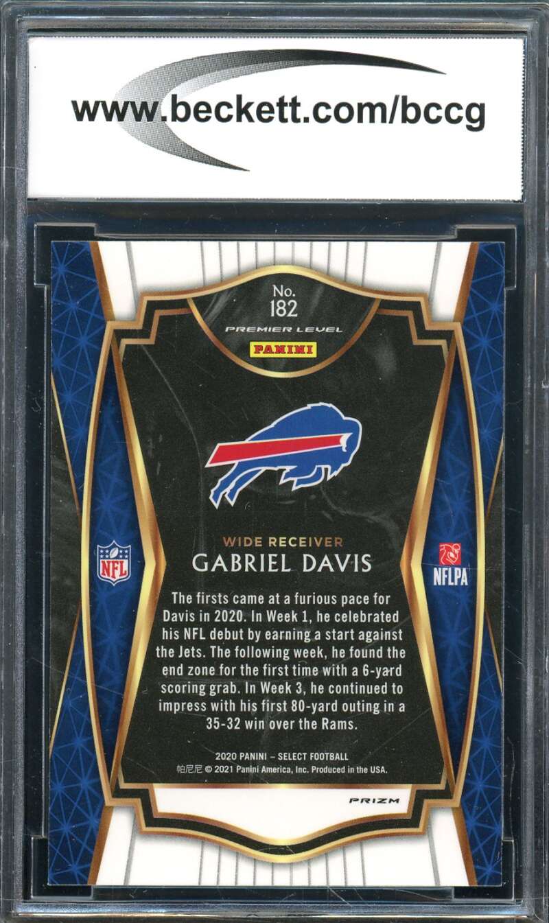 Gabriel Davis Rookie Card 2020 Select Prizm Silver #182 BGS BCCG 9 Image 2