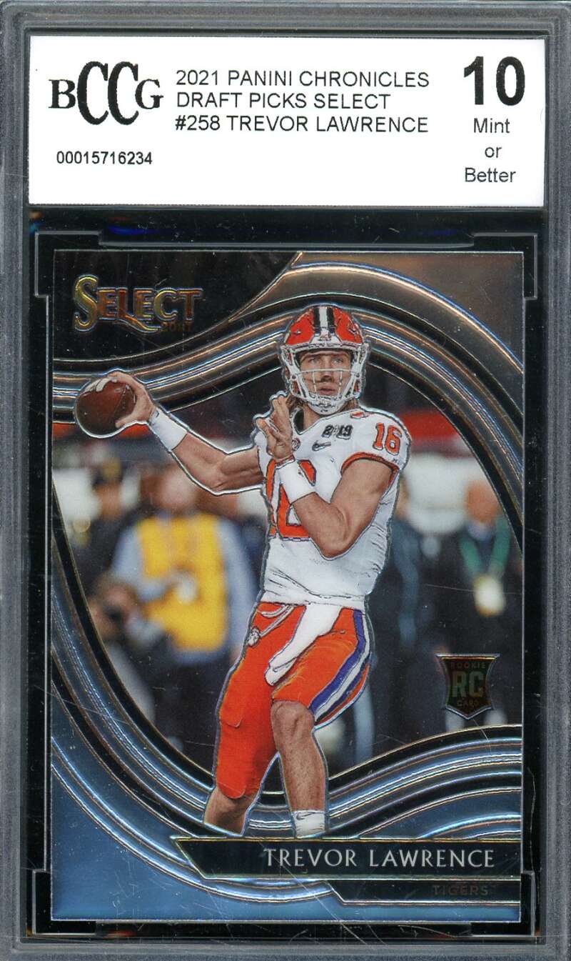 Trevor Lawrence Rookie Card 2021 Panini Chronicles DP Select #258 BGS BCCG 10 Image 1