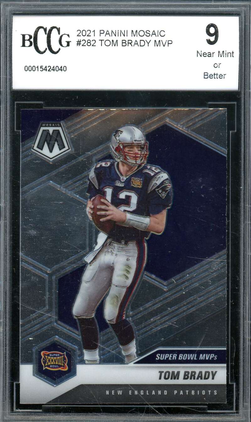 Tom Brady Card 2021 Panini Mosaic #282 BGS BCCG 9 Image 1