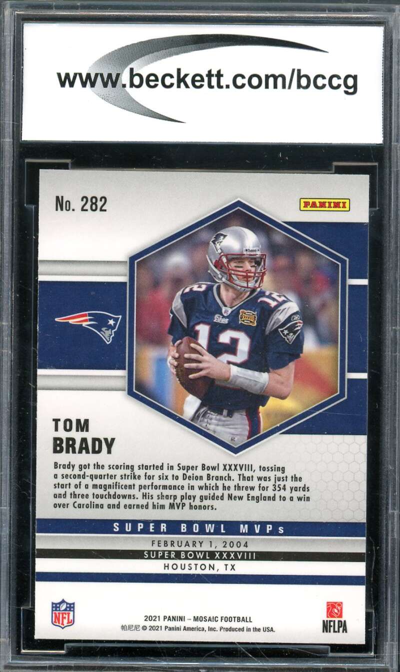 Tom Brady Card 2021 Panini Mosaic #282 BGS BCCG 9 Image 2