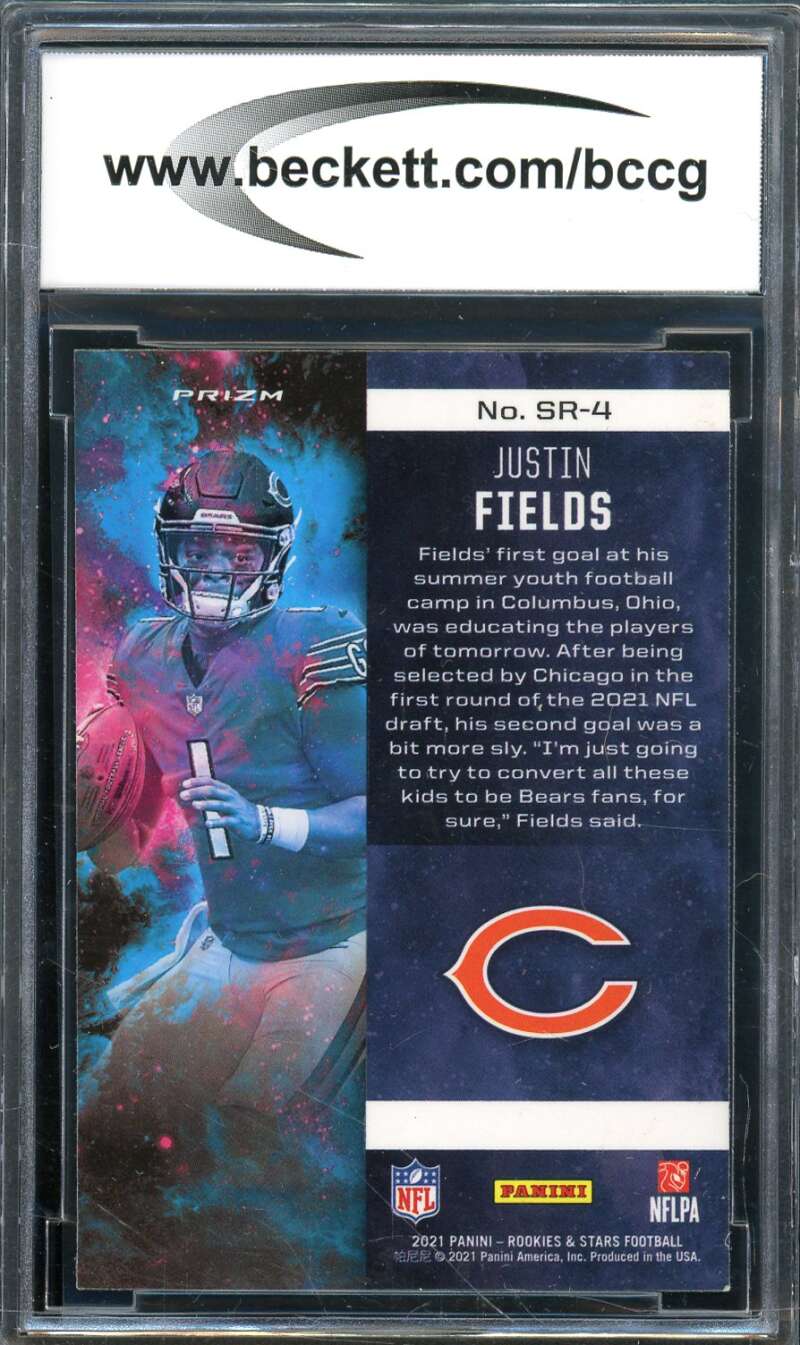 Justin Fields Rookie 2021 Rookies Stars Stellar Rookies Red Plaid #4 BGS BCCG 8 Image 2