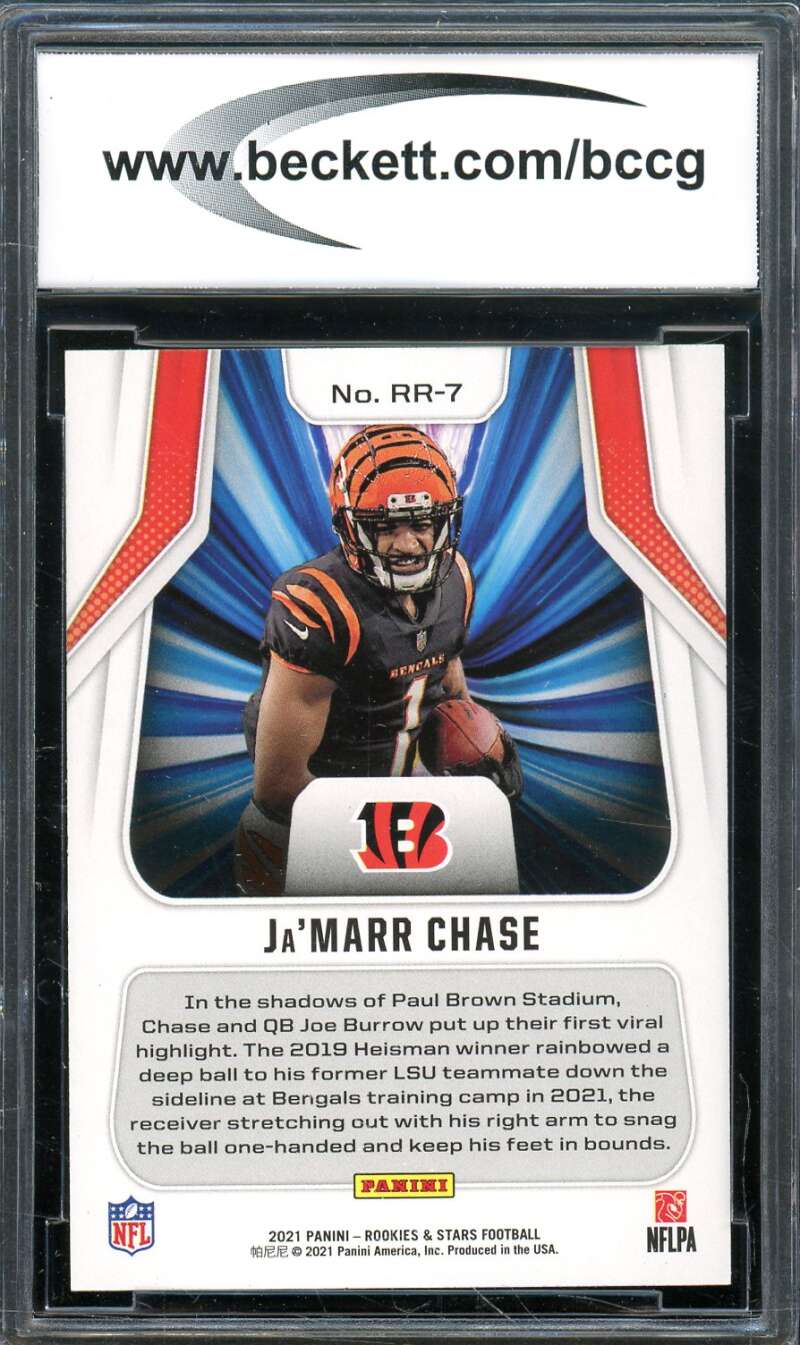 Ja'Marr Chase Rookie Card 2021 Rookies &amp; Stars #7 BGS BCCG 10 Image 2