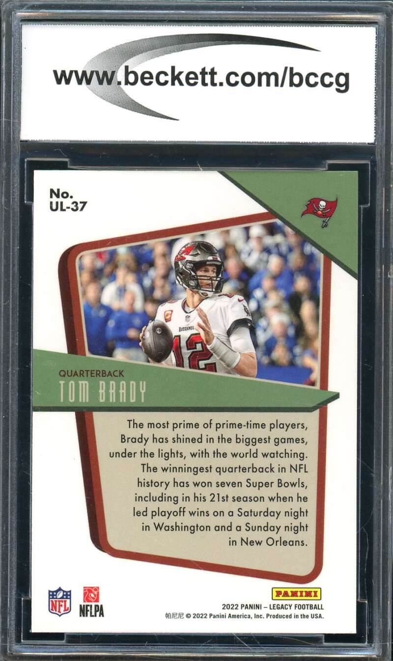 Tom Brady Card 2022 Panini Legacy #37 BGS BCCG 10 Image 2