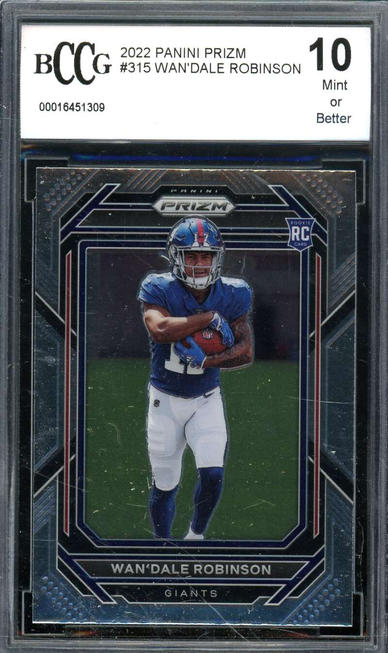 Wan'Dale Robinson Rookie Card 2022 Prizm #315 BGS BCCG 10 Image 1