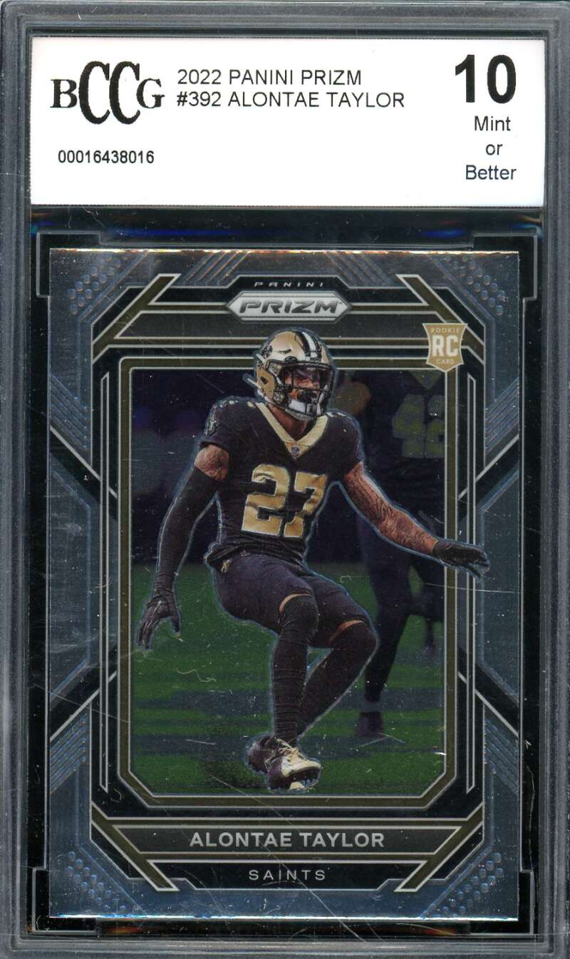 Alontae Taylor Rookie Card 2022 Prizm #392 BGS BCCG 10 Image 1