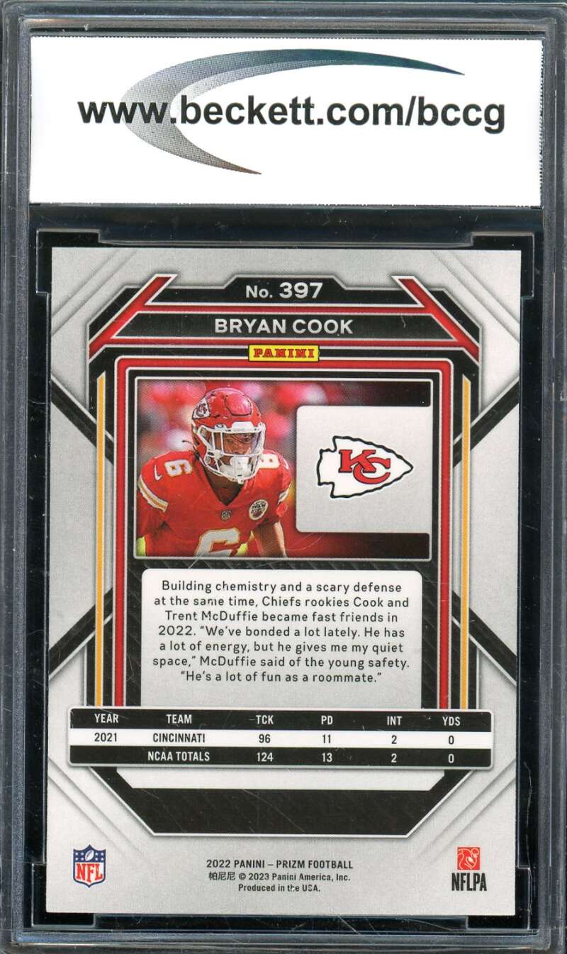 Bryan Cook Rookie Card 2022 Prizm #397 BGS BCCG 10 Image 2