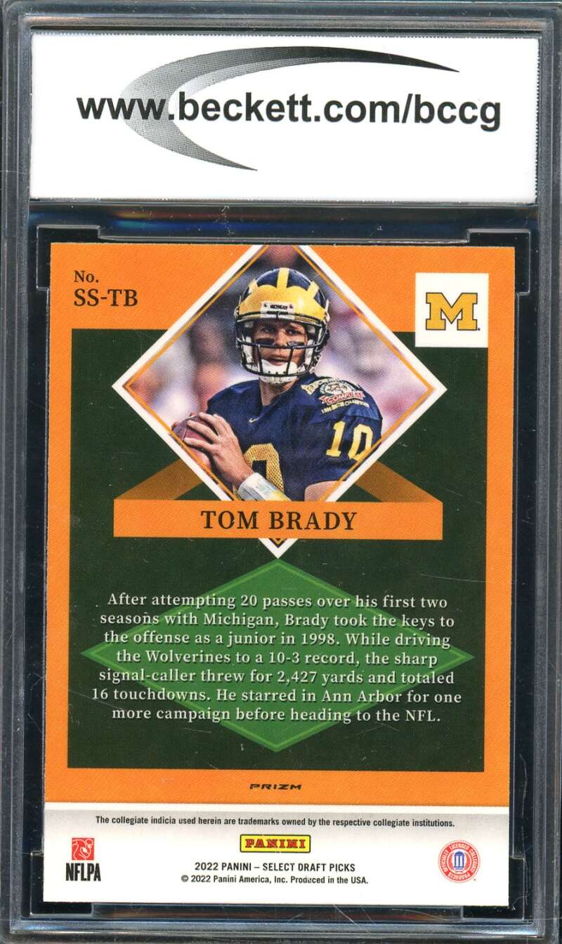 Tom Brady Card 2022 Select Draft Picks Select Stars Prizms #2 BGS BCCG 10 Image 2