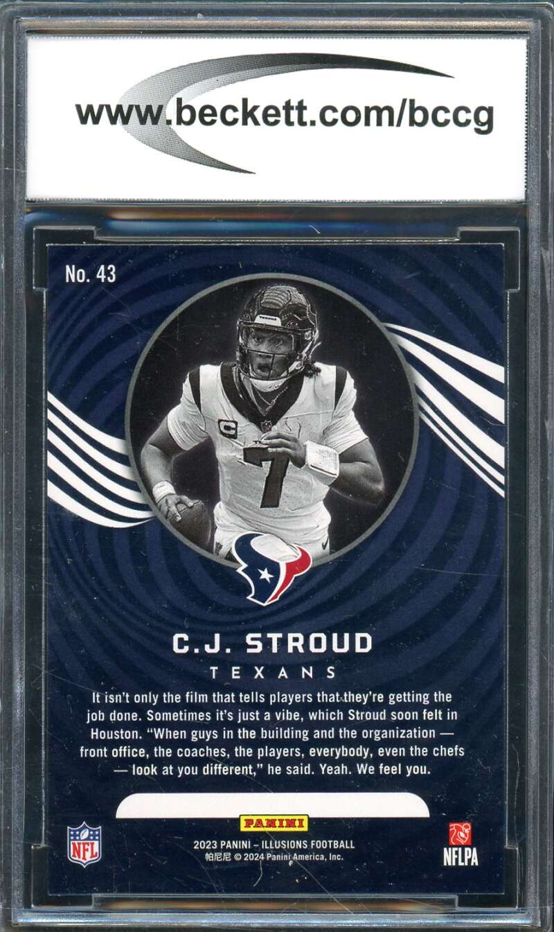 C.J. Stroud Rookie Card 2023 Panini Illusions #43 BGS BCCG 9 Image 2