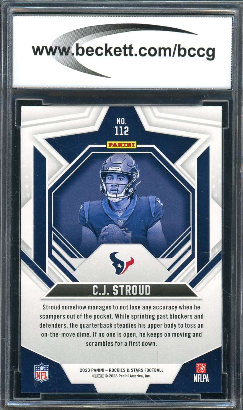 C.J. Stroud Rookie Card 2023 Rookies And Stars #112 BGS BCCG 10 Image 2