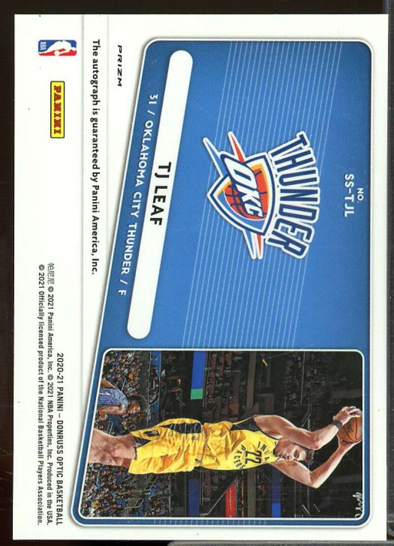 TJ Leaf Card 2020-21 Donruss Optic Signature Series Holo #26  Image 2