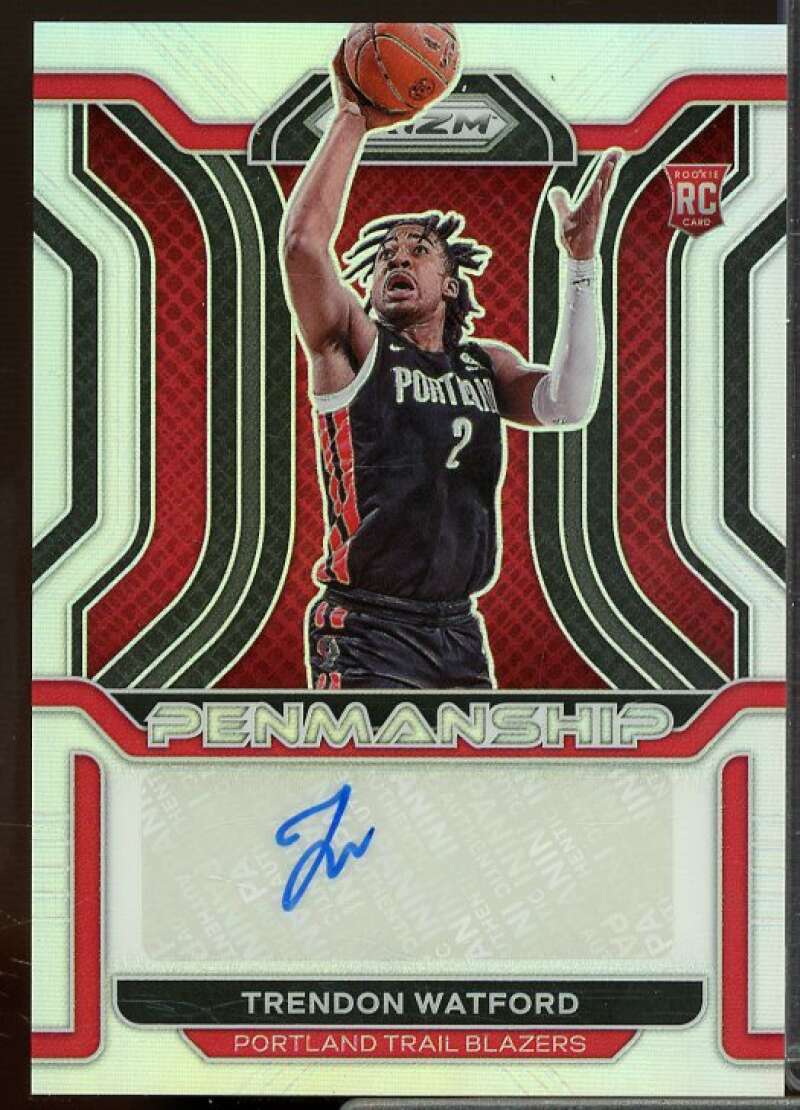 Trendon Watford Rookie 2021-22 Panini Prizm Rookie Penmanship Prizms Silver #50  Image 1