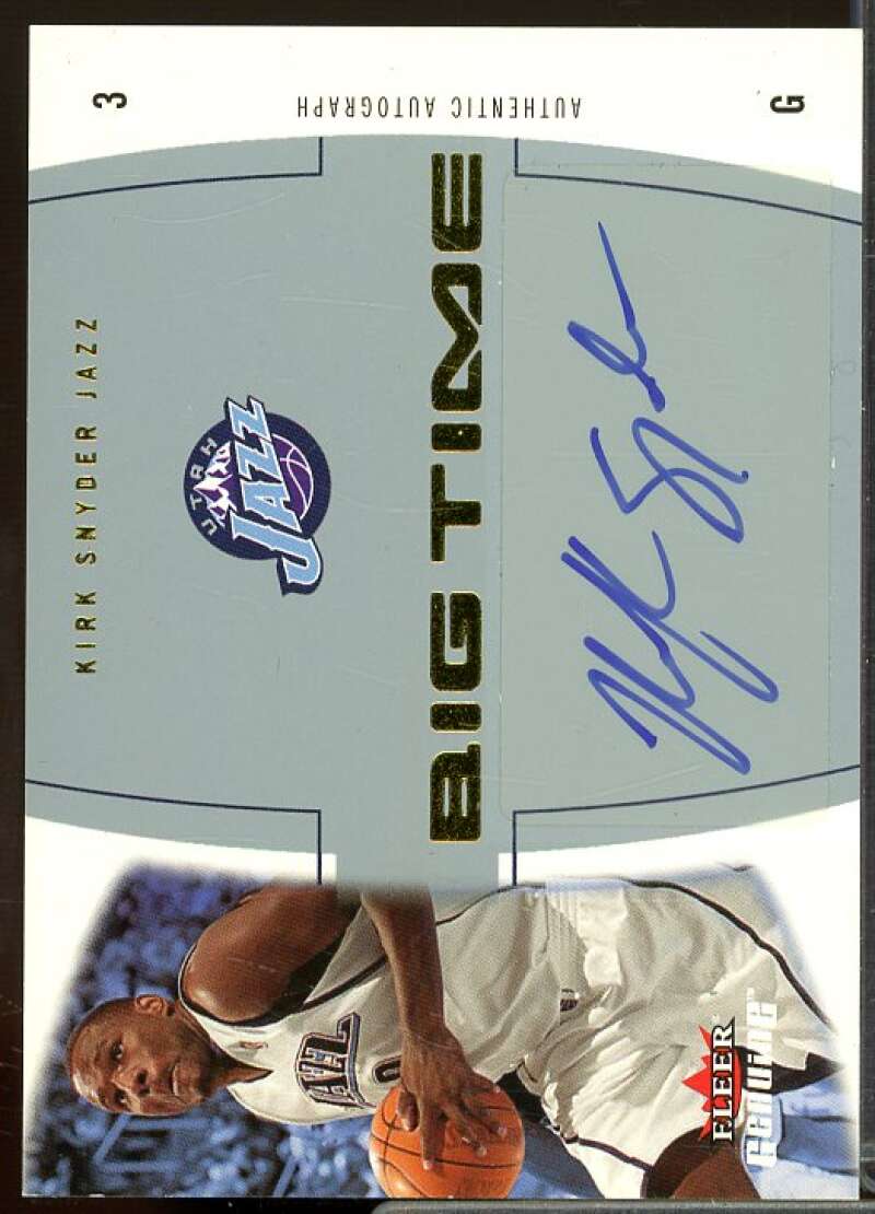 Kirk Snyder Card 2004-05 Fleer Genuine Big Time Autographs #KS  Image 1