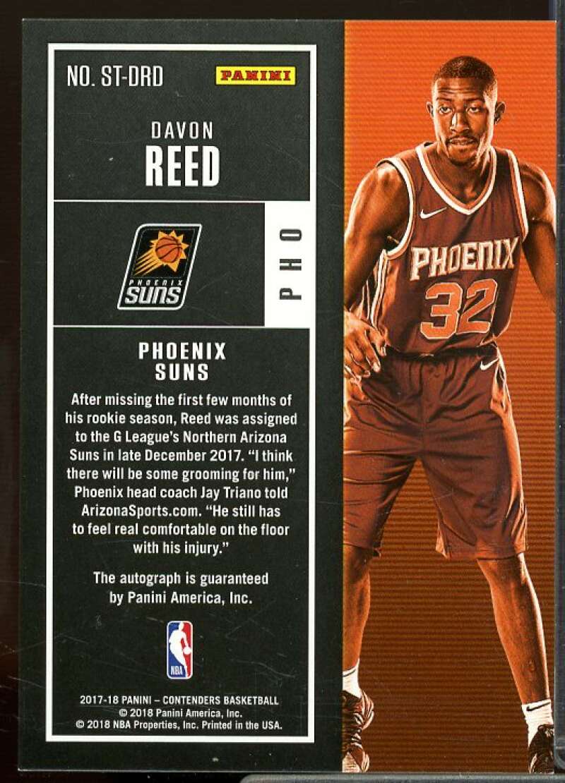 Davon Reed 2017-18 Panini Contenders Rookie Season Ticket Retail Autographs #10  Image 2