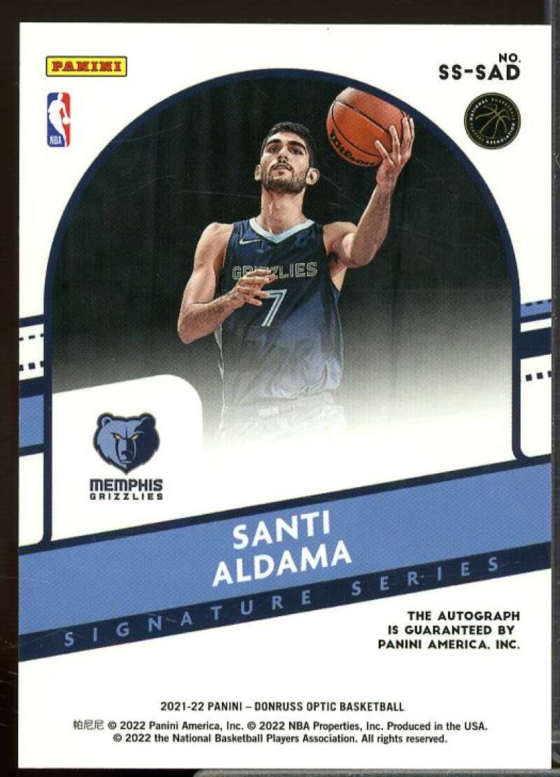 Santi Aldama Card 2021-22 Donruss Optic Signature Series #78  Image 2