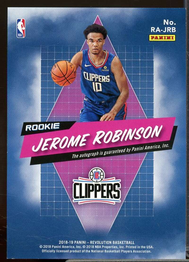 Jerome Robinson Rookie Card 2018-19 Panini Revolution Rookie Autographs #20  Image 2