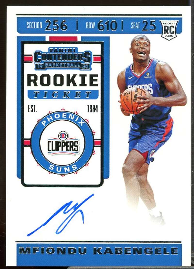 Mfiondu Kabengele AU Rookie Card 2019-20 Panini Contenders #131  Image 1