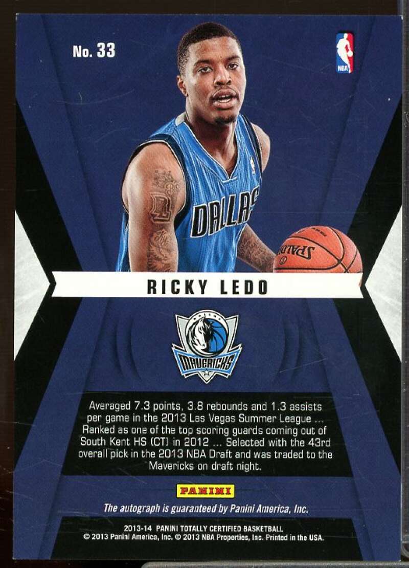 Ricky Ledo Rookie 2013-14 Totally Certified Rookie Roll Call Autographs #33  Image 2