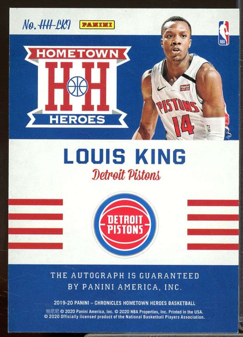 Louis King 2019-20 Panini Chronicles Hometown Heroes Rookie Autographs Red #21  Image 2