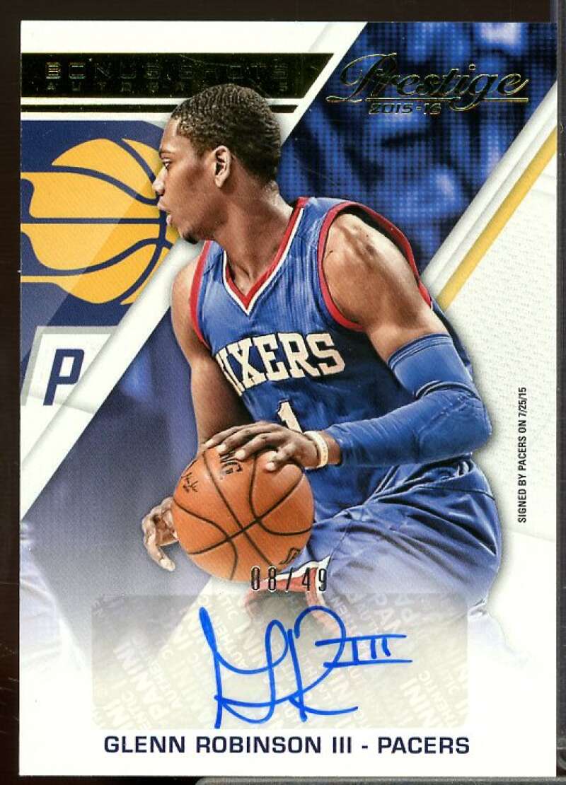 Glenn Robinson III/49 Card 2015-16 Prestige Bonus Shots Autographs #70  Image 1