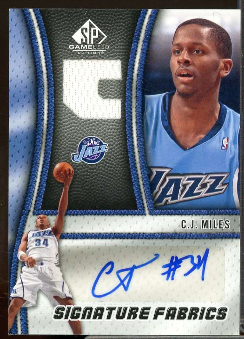 C.J. Miles Card 2009-10 SP Game Used Signature Fabrics #SFCJ  Image 1