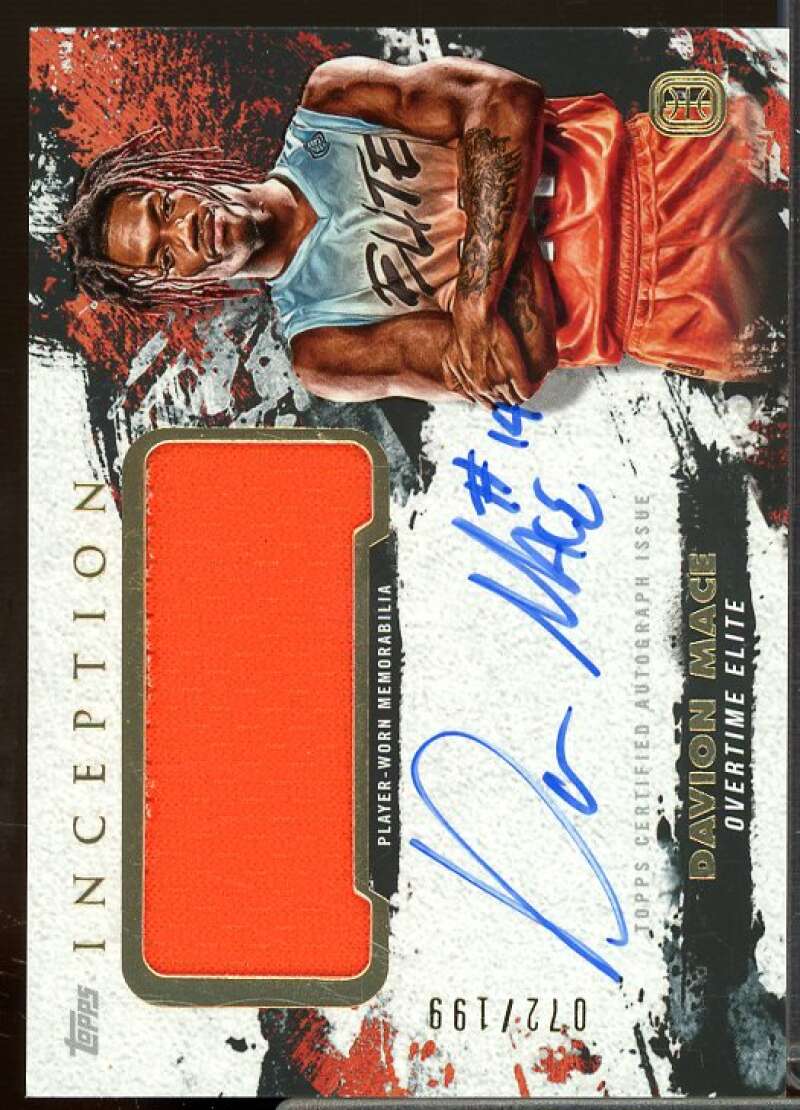 Davion Mace 2021-22 Topps Inception Overtime Elite Patch Autographs #IAPCDM  Image 1