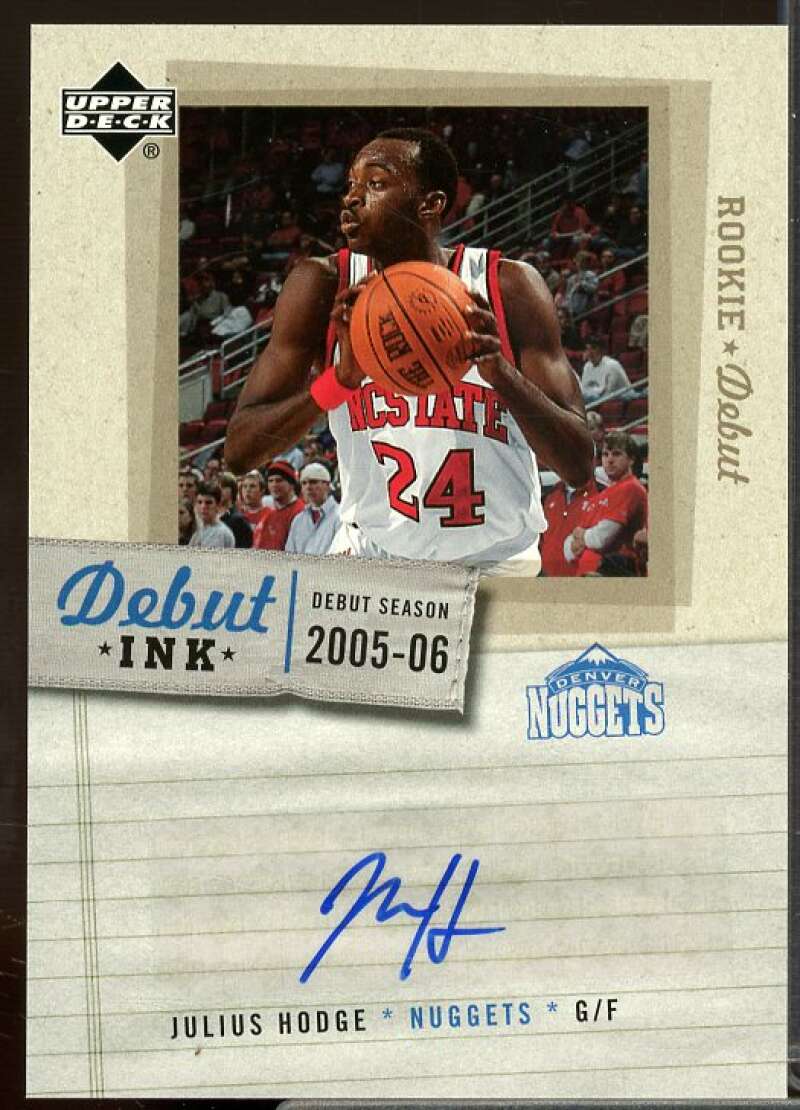 Julius Hodge Rookie Card 2005-06 Upper Deck Rookie Debut Ink #JH  Image 1
