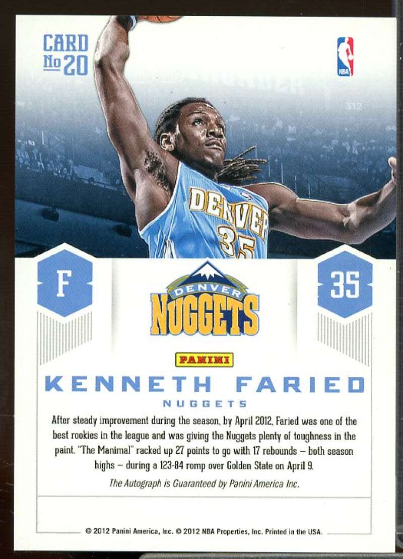 Kenneth Faried Rookie 2012-13 Prestige Prestigious Picks Rookie Signatures #20  Image 2