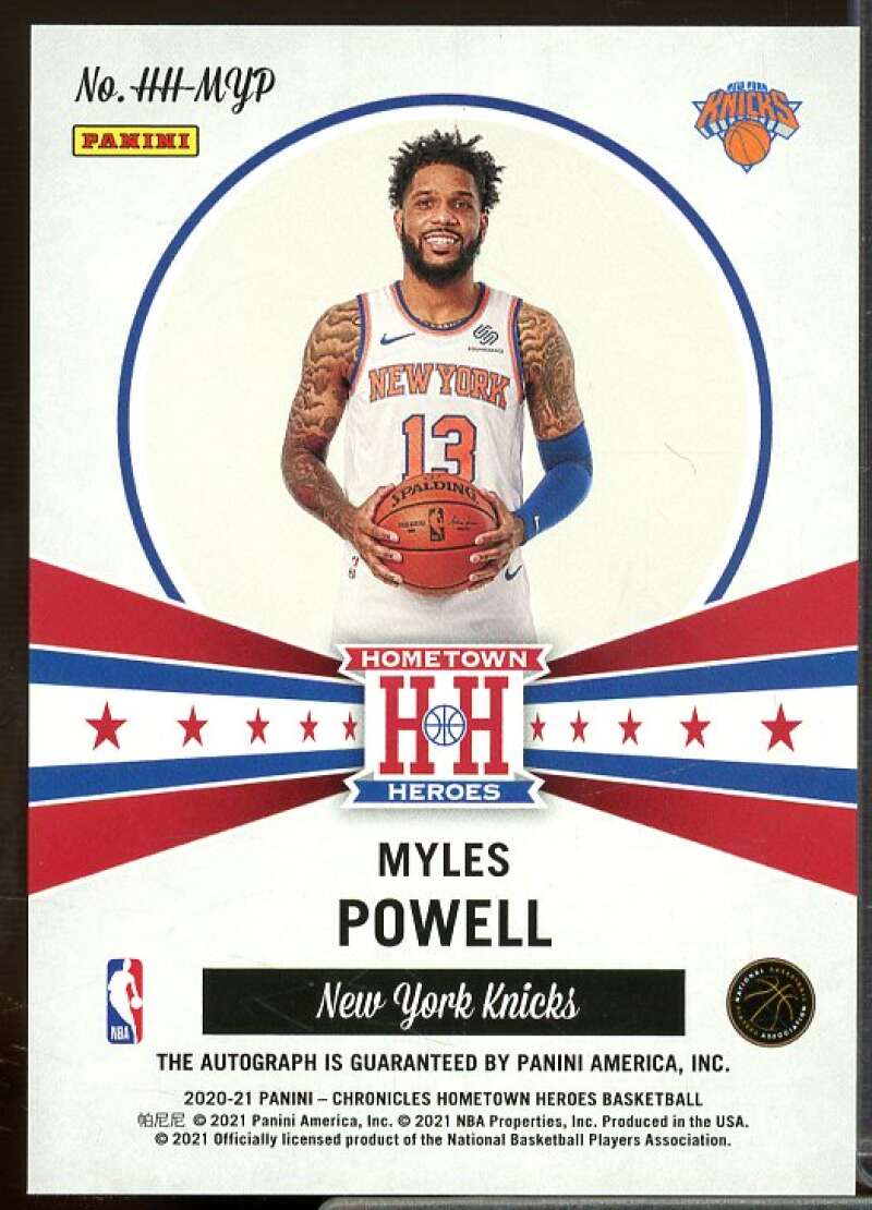 Myles Powell 2020-21 Panini Chronicles Hometown Heroes Rookie Autographs Red #29  Image 2