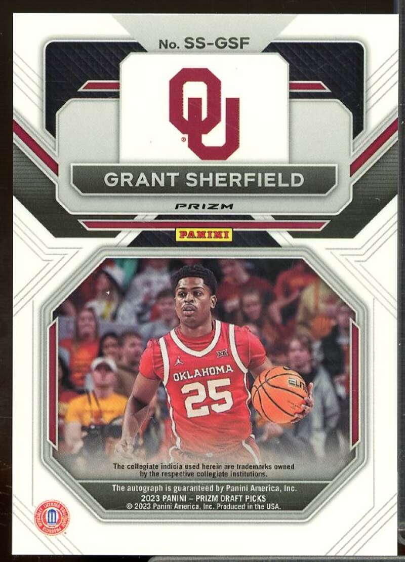 Grant Sherfield Rookie 2023-24 Prizm Draft Sensational Signatures Silver #48  Image 2